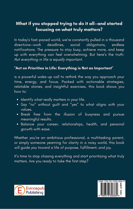 Act On Priorities In Life