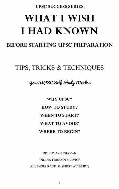 UPSC Success Series - What I Wish I Had Known Before Starting UPSC Preparation