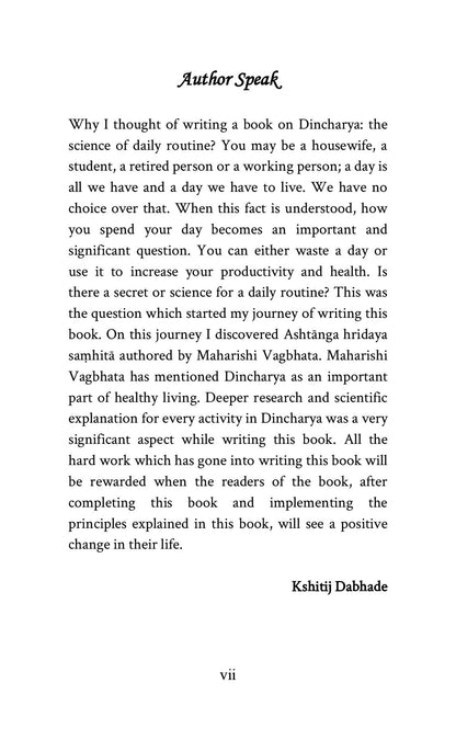 Dincharya Science Of Daily Routine : Ancient Hindu Wisdom For Daily Routine